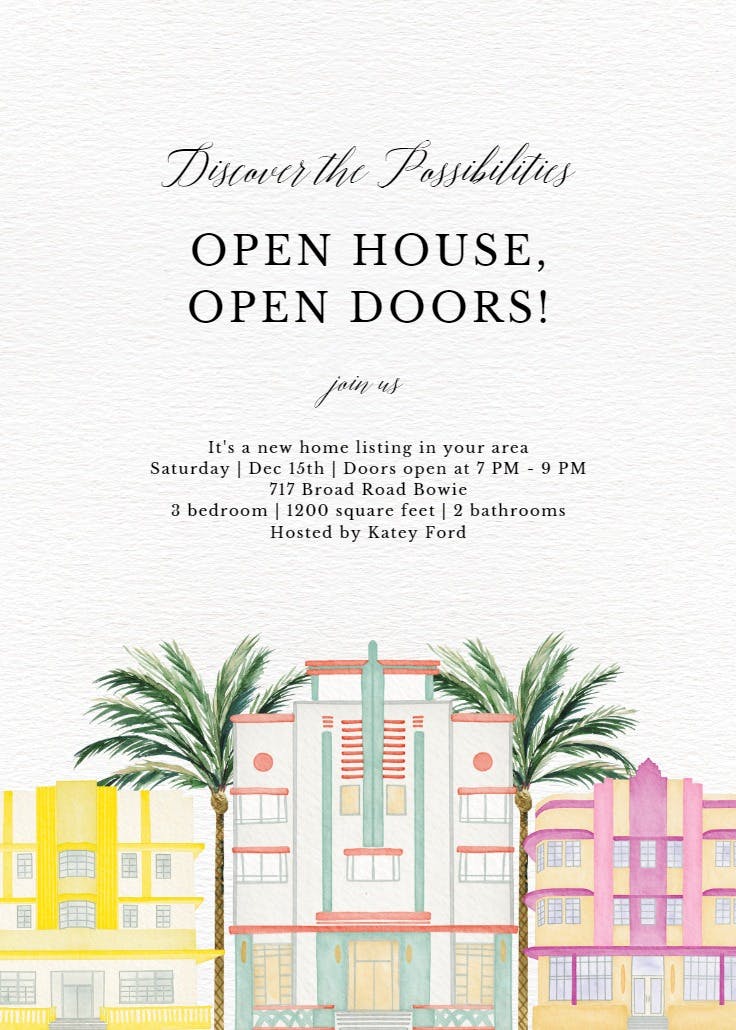 New possibilities - open house invitation